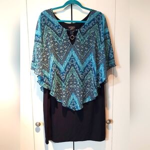 ENFOCUS Chiffon capelet dress